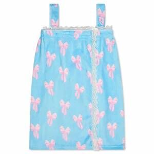 NEW ISCREAM girl's spring bows plush spa wrap in blue